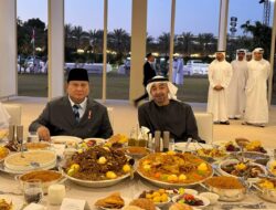 Momen Prabowo Buka Puasa Bersama Presiden MBZ , Disuguhi Sajian Khas Timur Tengah